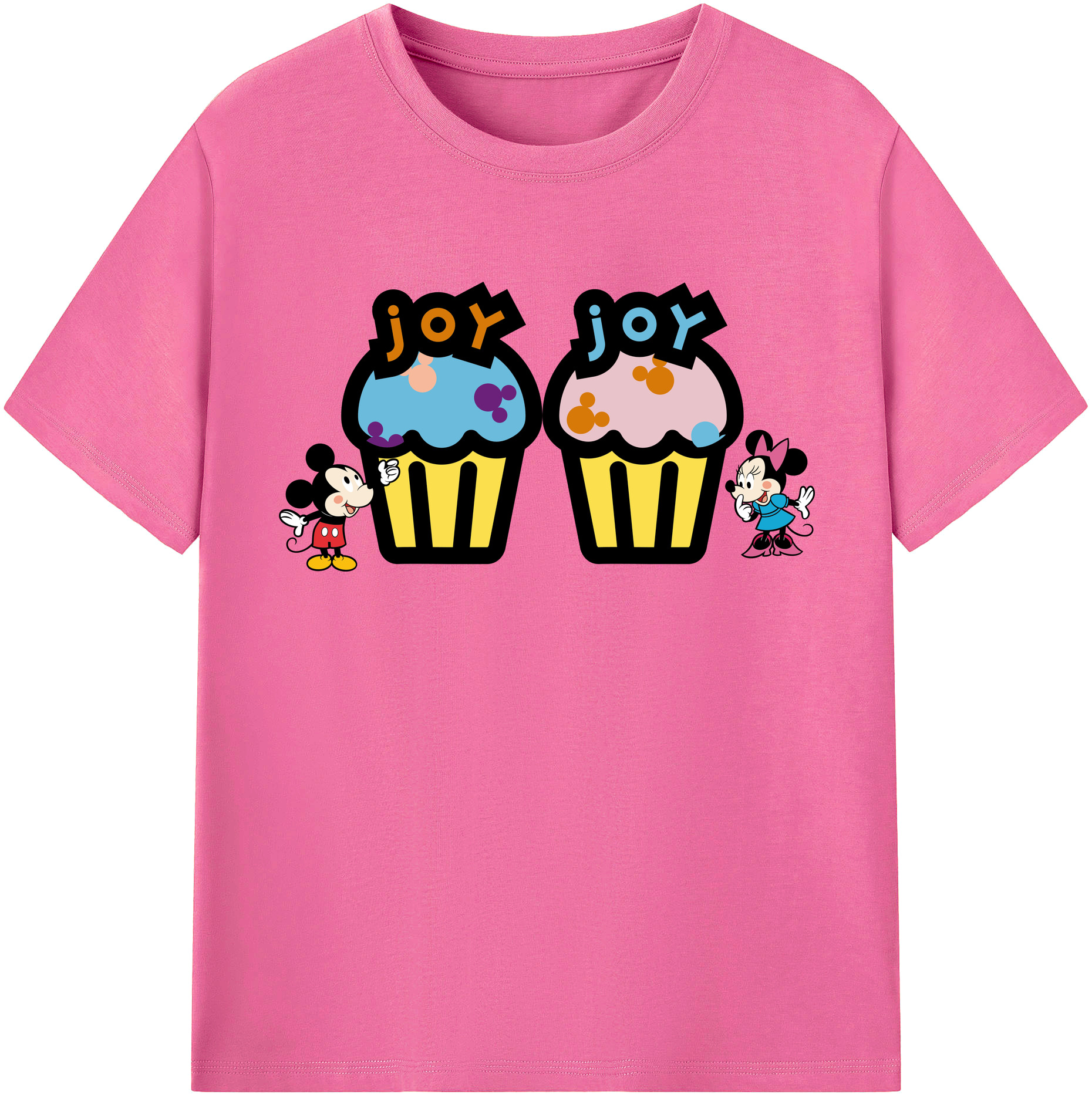 （画像用） ミッキーマウス Mickey Mouse レディースカジュアルプリントTシャツ（綿100％）